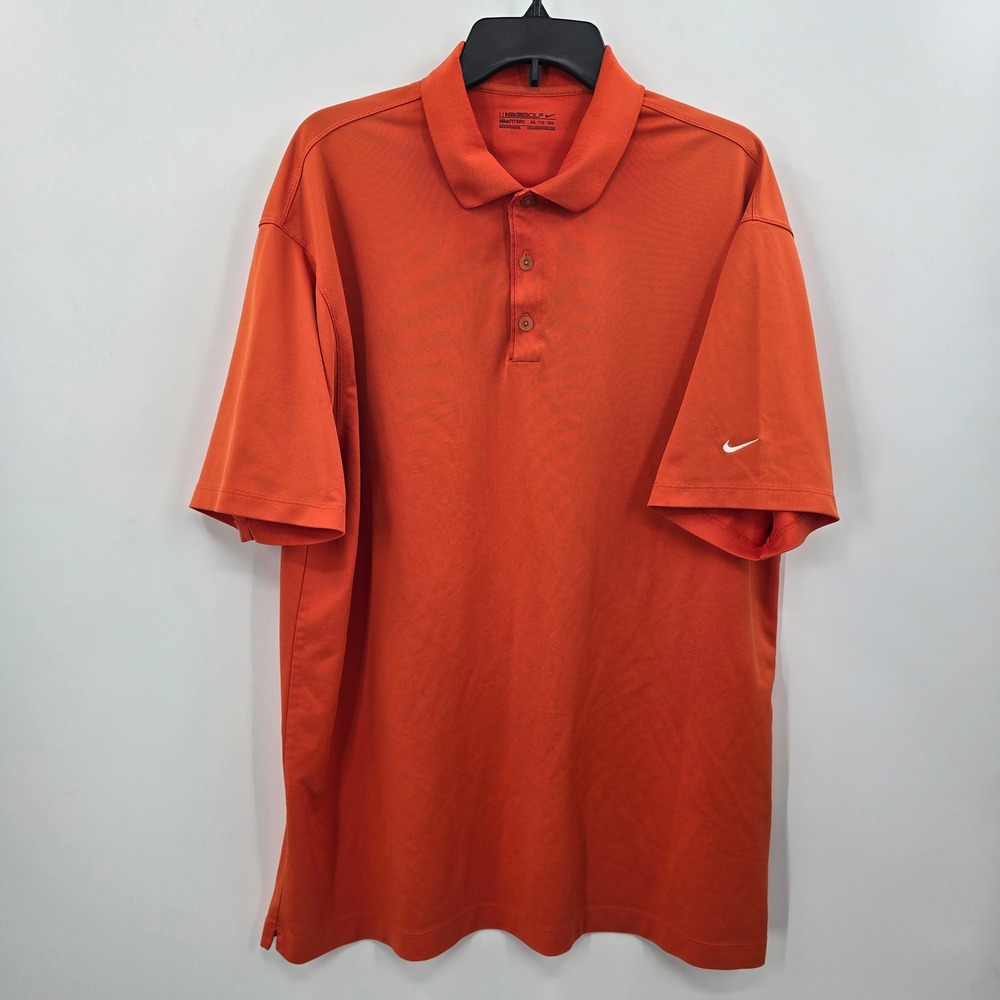Nike Golf‎ Mens XXL Orange Fit Dry Short Sleeve Polo Shirt RN56323